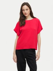 Vila T-Shirt Josa 14101663 Różowy Regular Fit. Czerwone t-shirty Vila, bez wzorów, z syntetyku, bez kołnierzyka, bez ramiączek. Za 69.99 zł.