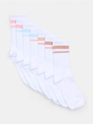 Prążkowane skarpetki 7 pack - wielobarwny. Skarpetki Sinsay, bez wzorów, prążkowane. Za 19.99 zł.