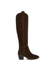 Badura Kozaki C-ANIYA-DX01381 Brązowy. Brązowe kozaki Badura, bez wzorów, ze skóry, bez obcasa, na słupku, bez zapięcia. Za 369.99 zł.