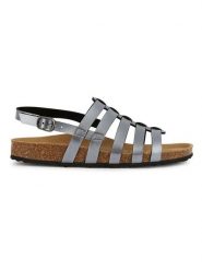 Geox Sandały "Brionia" w kolorze srebrnym rozmiar: 39. Szare sandały Geox, bez wzorów, klasyczne, z otwartym noskiem, bez obcasa, bez zapięcia. Za 264.95 zł.