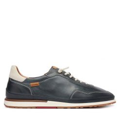 Półbuty Pikolinos. Niebieskie półbuty wsuwane Pikolinos, bez wzorów, bez obcasa, na płaskiej podeszwie. Za 639.99 zł.