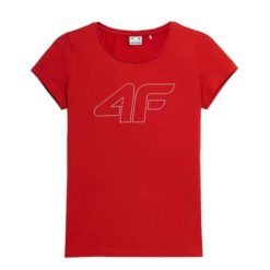 Koszulka Damska 4F. Czerwone t-shirty sportowe 4f, bez wzorów, bez ramiączek. Za 66.99 zł.