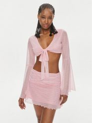 Juicy Couture Bluzka JCWCT23326 Różowy Slim Fit. Czerwone bluzki Juicy Couture, l, bez wzorów, z syntetyku, bez kołnierzyka, bez ramiączek. Za 129.99 zł.