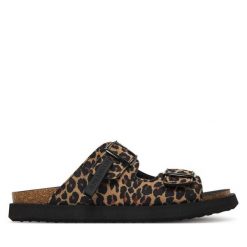 Klapki D.Franklin. Brązowe klapki D.Franklin, bez wzorów, bez obcasa, bez zapięcia. Za 399.99 zł.