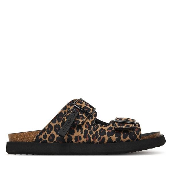 Klapki D.Franklin. Brązowe klapki D.Franklin, bez wzorów, bez obcasa, bez zapięcia. Za 399.99 zł.