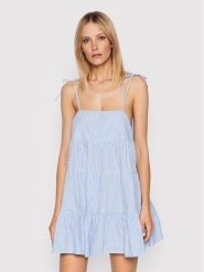 Seafolly Sukienka letnia Henley 54705-DR Błękitny Relaxed Fit. Niebieskie sukienki Seafolly, xl, bez wzorów, z bawełny, bez kołnierzyka, bez ramiączek. Za 229.99 zł.