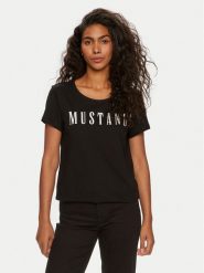 Mustang T-Shirt Alma 1013933 Czarny Regular Fit. Czarne t-shirty Mustang, l, bez wzorów, z bawełny, bez kołnierzyka, bez ramiączek. Za 79.99 zł.