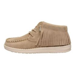 HeyDude Damskie Mokasyny Wendy Mid Fringe Cowgirl Suede. Brązowe mokasyny Hey dude, bez wzorów, z materiału. Za 289.00 zł.