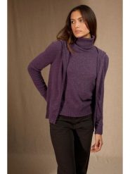 Perfect Cashmere Kaszmirowy kardigan "Emma" w kolorze fioletowym rozmiar: XXL. Różowe swetry Perfect Cashmere, xxl, bez wzorów, z kaszmiru, bez ramiączek. Za 413.99 zł.