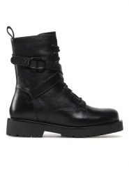 TWINSET Botki 232TCP050 Czarny. Czarne botki Twinset, bez wzorów, ze skóry, bez obcasa, na płaskiej podeszwie, bez zapięcia. Za 779.99 zł.