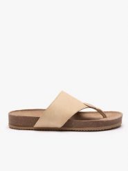 Beżowe skórzane japonki z ozdobą. Brązowe japonki Ryłko, z aplikacjami, ze skóry, eleganckie. Za 379.99 zł.