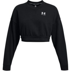 Damska bluza oversize z okrągłym dekoltem Under Armour Rival Terry. Białe bluzy z kapturem Under Armour, s, bez wzorów, z bawełny, z kapturem, na fitness i siłownię. Za 260.37 zł.