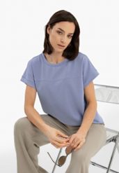 Luźna bluzka z modalu TM-FINA. Niebieskie bluzki Volcano, s, bez wzorów, z elastanu, klasyczne, bez kołnierzyka, bez ramiączek. Za 79.99 zł.