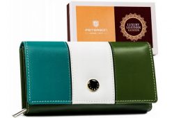 Portfel skórzany Peterson [DH] PTN RD-07-GCL-S niebieski. Niebieskie portfele Peterson, bez wzorów, ze skóry. Za 87.99 zł.