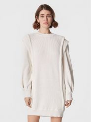 IRO Sukienka dzianinowa Lorely AR641 Biały Relaxed Fit. Białe sukienki Iro, xs, bez wzorów, z bawełny, bez kołnierzyka, bez ramiączek. Za 1,159.00 zł.