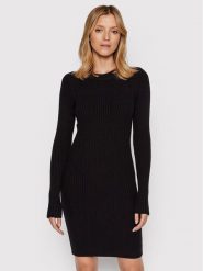 Pieces Sukienka dzianinowa Crista 17115048 Czarny Slim Fit. Czarne sukienki Pieces, l, bez wzorów, z dzianiny, bez kołnierzyka, bez ramiączek. Za 129.99 zł.