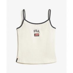 Damski tank top Superdry Athletic Essential. Białe bielizna termoaktywna damska Superdry, bez wzorów, bez ramiączek. W wyprzedaży za 102.95 zł.