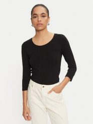 Fransa Bluzka Kiksen 600707 Czarny Slim Fit. Czarne bluzki Fransa, xs, bez wzorów, z wiskozy, bez kołnierzyka, bez ramiączek. Za 129.99 zł.