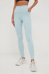 Reebok legginsy treningowe Lux damskie kolor zielony gładkie. Zielone legginsy Reebok, bez wzorów, ze skóry. W wyprzedaży za 169.99 zł.