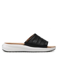 Klapki Caprice. Czarne klapki Caprice, bez wzorów, bez obcasa, bez zapięcia. Za 179.99 zł.