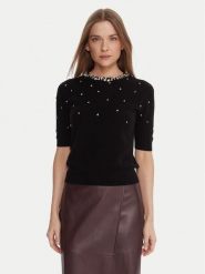 KAOS Sweter RI1KT021 Czarny Regular Fit. Czarne swetry KAOS, xs, bez wzorów, z wełny, bez ramiączek. Za 679.99 zł.