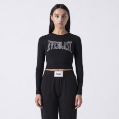 IKONICZNA KOSZULKA ZE ZWIEKAMI DLUGIMI REKAWAMI CZARNY BAWELNA, ELASTAN. Czarne t-shirty sportowe Everlast, l, bez wzorów, z bawełny, bez ramiączek. Za 165.85 zł.
