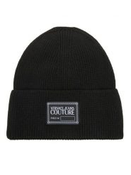 Versace Jeans Couture Czapka Big Beanie 79YAZK50 Czarny. Czarne czapki zimowe Versace Jeans Couture, bez wzorów, z jeansu. Za 329.99 zł.