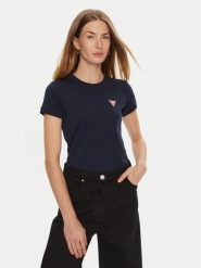 Guess T-Shirt W2YI44 J1314 Niebieski Slim Fit. Niebieskie t-shirty Guess, xl, z aplikacjami, z bawełny, bez kołnierzyka, bez ramiączek. Za 119.99 zł.