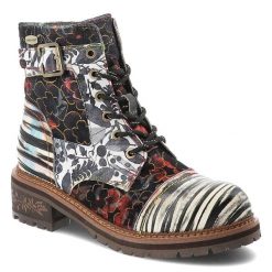 Botki damskie Laura Vita, skórzane we wzory na płaskim obcasie z okrągłym noskiem i na zamek, czarne, Kleo-15. Czarne botki LAURA VITA, bez wzorów, ze skóry, boho, z okrągłym noskiem, bez obcasa, na płaskiej podeszwie, bez zapięcia. Za 429.00 zł.