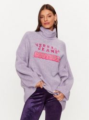 Versace Jeans Couture Golf 75HAFM08 Fioletowy Oversize. Fioletowe swetry Versace Jeans Couture, s, bez wzorów, z jeansu, bez ramiączek. Za 3,569.00 zł.