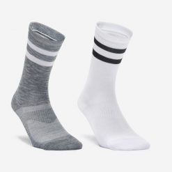 Skarpetki fitness Domyos wysokie 2 pary. Skarpetki DOMYOS, bez wzorów, z dzianiny. Za 29.99 zł.