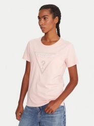 Guess T-Shirt W5BI18 I3Z14 Różowy Regular Fit. Czerwone t-shirty Guess, m, z aplikacjami, z bawełny, bez kołnierzyka, bez ramiączek. Za 169.99 zł.