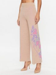 TWINSET Spodnie dzianinowe 232TP3681 Beżowy Wide Leg. Brązowe spodnie materiałowe Twinset, bez wzorów, z dzianiny. Za 689.99 zł.