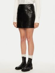 Brave Soul Spódnica z imitacji skóry LSKJ-272TIABLK Czarny Regular Fit. Czarne spódnice Brave Soul, s, bez wzorów, ze skóry. Za 49.99 zł.