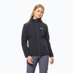 Bluza polarowa damska Jack Wolfskin Kammweg Pile Fz. Czarne bluzy bez kaptura Jack Wolfskin, bez wzorów, z polaru, bez kaptura, trekkingowe. Za 529.99 zł.