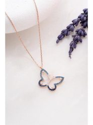 Lodie Silver Srebrny naszyjnik z zawieszką - dł. 42 cm rozmiar: onesize. Niebieskie naszyjniki Lodie Silver, z materiału, z cyrkonią, srebrne. Za 72.45 zł.