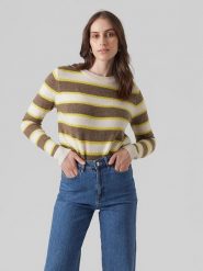 Vero Moda Sweter w kolorze brązowo-kremowym rozmiar: S. Brązowe swetry Vero Moda, s, bez wzorów, bez ramiączek. Za 66.00 zł.