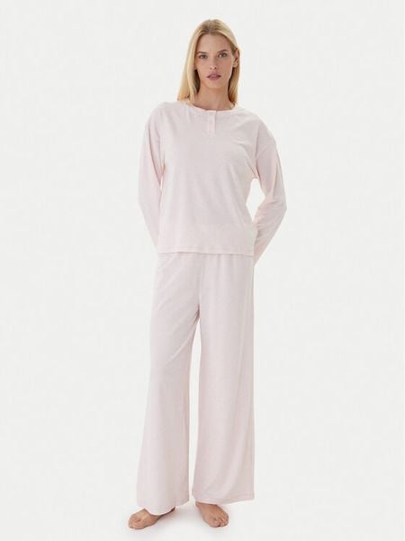 Tommy Hilfiger Piżama UW0UW06077 Różowy Relaxed Fit. Czerwone piżamy Tommy Hilfiger, s, bez wzorów, z bawełny, bez kołnierzyka, bez ramiączek. Za 309.99 zł.