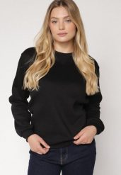 Czarna Bluza z Bawełną Ozdobiona Przeszyciami Fezoria. Czarne bluzy bez kaptura Born2be, l, bez wzorów, z bawełny, bez kaptura. Za 69.99 zł.