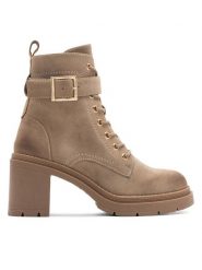 JENNY Botki INES WS6181-03 Beżowy. Brązowe botki Jenny, bez wzorów, bez obcasa, na słupku, bez zapięcia. Za 135.99 zł.