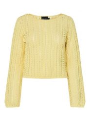 Pieces Sweter "Siri" w kolorze żółtym rozmiar: L. Żółte swetry Pieces, l, bez wzorów, bez ramiączek. Za 83.81 zł.