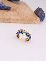 Charlize Pozłacany pierścionek z lapis lazuli i kamieniami ozdobnymi rozmiar: onesize. Niebieskie pierścionki Charlize, z lazurytem, pozłacane. Za 104.64 zł.