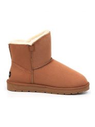 Blackfield Botki zimowe "Lady" w kolorze jasnobrązowym rozmiar: 36. Brązowe botki Blackfield, z aplikacjami, z materiału, z okrągłym noskiem, bez obcasa, bez zapięcia. Za 93.99 zł.