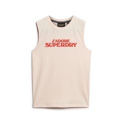 Damski tank top Superdry Sport Luxe. Czerwone bielizna termoaktywna damska Superdry, bez wzorów, bez ramiączek. W wyprzedaży za 128.80 zł.