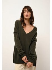 Just Cashmere Kaszmirowy sweter "Opal" w kolorze khaki rozmiar: XXL. Brązowe swetry Just Cashmere, xxl, bez wzorów, z kaszmiru, bez ramiączek. Za 310.38 zł.