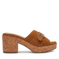 Klapki Scholl. Brązowe klapki Scholl, bez wzorów, bez obcasa, bez zapięcia. Za 369.99 zł.