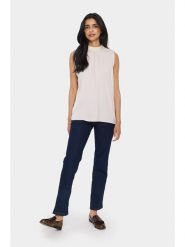 SAINT TROPEZ Bluzka w kolorze kremowym rozmiar: L. Brązowe bluzki Saint Tropez, l, bez wzorów, bez kołnierzyka, bez ramiączek. Za 48.16 zł.