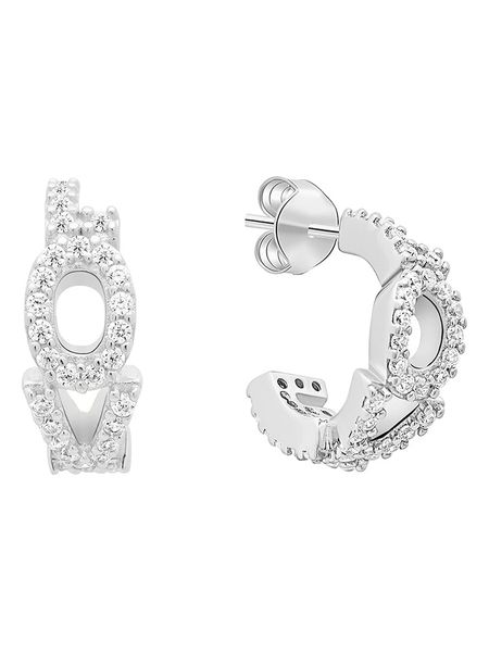 Tamaris Kolczyki-półkreole z cyrkoniami rozmiar: onesize. Szare kolczyki Tamaris, z cyrkonią, srebrne. Za 152.99 zł.