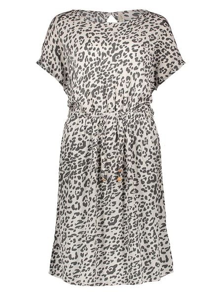 Eight2Nine Sukienka w kolorze kremowo-czarnym rozmiar: S. Brązowe sukienki Eight2Nine, na co dzień, s, bez wzorów, z wiskozy, bez kołnierzyka, bez ramiączek, midi, proste. Za 69.91 zł.