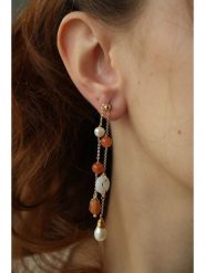 Pierres delicates Kolczyki w kolorze białym z perłami rozmiar: onesize. Pomarańczowe kolczyki Pierres delicates, z agatem, z mosiądzu. Za 65.99 zł.